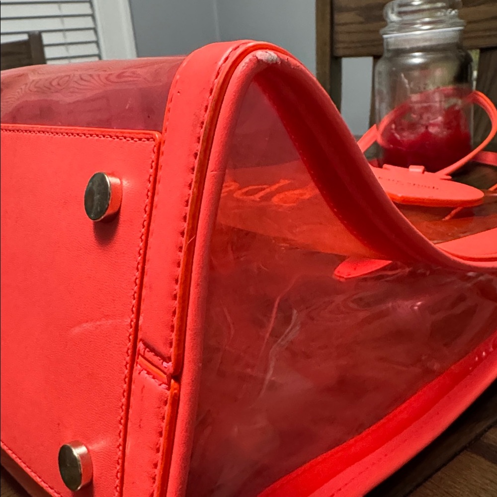 kate spade Pink and Coral Clear Market Tote with Zip Pouch - Picture 7 of 14